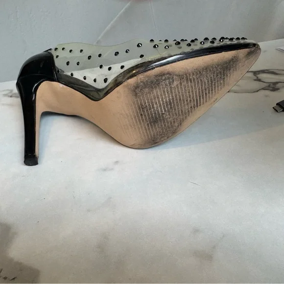 bp Black and Gray Heels with Studded Embellishments - Picture 5 of 5